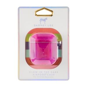 Dabney Lee Glow in the Dark Airpods Case Hot Pink Fits 1st & 2nd Generation NIB